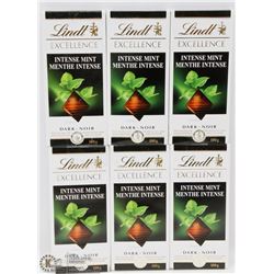 LOT OF 6 LINDT EXCELLENCE INTENSE MINT DARK