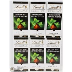 LOT OF 6 LINDT EXCELLENCE INTENSE MINT DARK