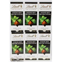 LOT OF 6 LINDT EXCELLENCE INTENSE MINT DARK