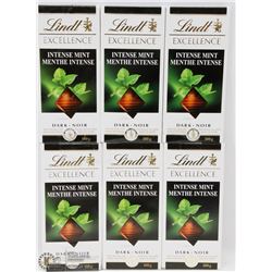 LOT OF 6 LINDT EXCELLENCE INTENSE MINT DARK