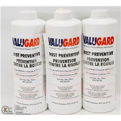 3 BOTTLES OF VALUEGUARD RUST PREVENTATIVE