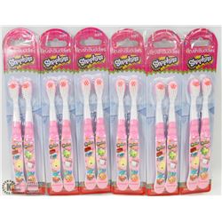 BUNDLE OF SHOP KINS KIDS TOOTH BRUSHES- SOFT