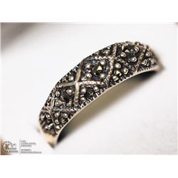 6) STERLING SILVER MARCASITE RING SIZE 6.75