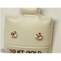7) 10 KT GOLD PINK CZ EARRINGS