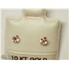 Image 1 : 7) 10 KT GOLD PINK CZ EARRINGS