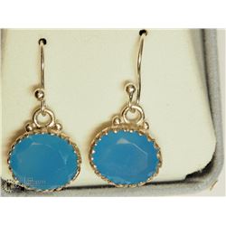 22) CHALCEDONY STERLING SILVER EARRINGS (4.84G)