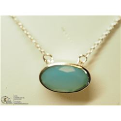 25) CHALCEDONY STERLING SILVER NECKLACE (7.43G)