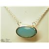 Image 1 : 25) CHALCEDONY STERLING SILVER NECKLACE (7.43G)