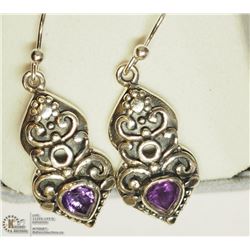 31) AMETHYST STERLING SILVER EARRINGS (7.68G)