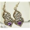 Image 1 : 31) AMETHYST STERLING SILVER EARRINGS (7.68G)