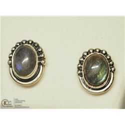 32) STERLING SILVER LABRADORITE EARRINGS(40G)