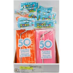 FLAT OF ASSORTED COLORED STRAWS