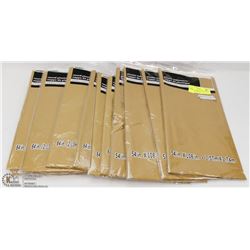 LOT OF 15 GOLD COLORED PLASTIC TABLE COVERINGS