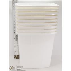 LOT OF 9 PLASTIC WASTE BASKETS