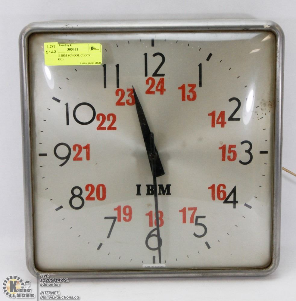 VINTAGE IBM SCHOOL CLOCK (ELECTRIC) Kastner Auctions