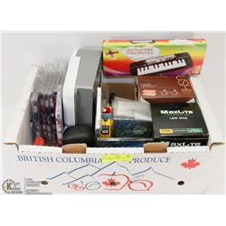 BOX OF NEW SWIMMING SPEEDO CAPS & MISC