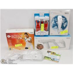 BOX OF NINTENDO WII ACCESSORIES, INCLUDES NUNCHUK