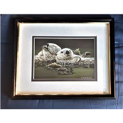 16)  FRAMED, DOUBLE MATTED UNDER