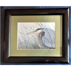 15)  FRAMED, MATTED UNDER GLASS
