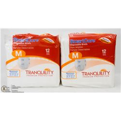 2 BAGS OF SMART CORE DISPOSABLE BRIEFS