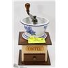 Image 1 : PORCELAIN HAND CRANK COFFEE GRINDER