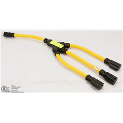 HEAVY DUTY 3 WAY  EXTENSION CORD SPLITTER CABLE.