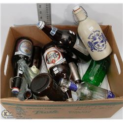 BOX OF VINTAGE ALCOHOL BOTTLES