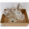 Image 1 : BOX OF GLASS CANDLES AND CANDELABRA