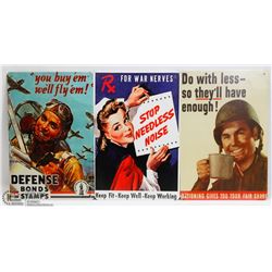 LOT OF 3 NEW METAL MANCAVE SIGNS.