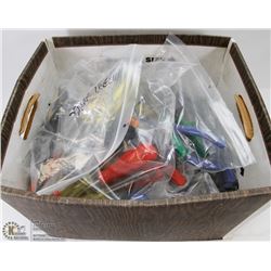 BOX OF ASSORTED HANDTOOLS INCL, SCREW DRIVERS,