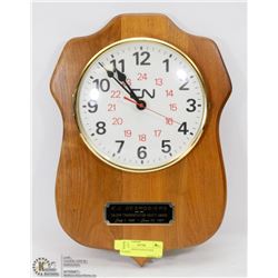 CN RAIL DEDICATION CLOCK PLAQUE.