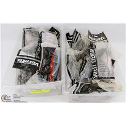 2 SMALL TOTES OF SAFETY GLASSES.