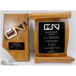 TWO CN RAILWAY DEDICATION PLAQUES.