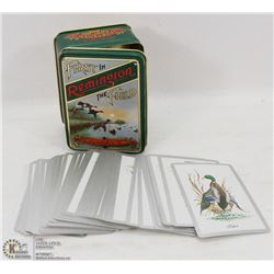 VINTAGE REMINGTON TIN FILLED WITH PLAYING CARDS