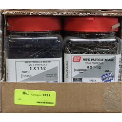 CASE OF GRIP RITE PARTICLE BOARD SCREWS 8X1.5"