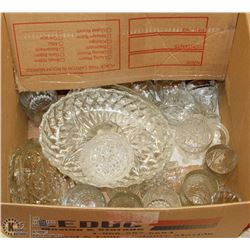 LARGE BOX OF ASSORTED CRYSTAL AND CUT GLASS