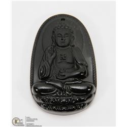 #27-NATURAL OBSIDIAN BUDDHA PENDANT