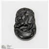 Image 1 : #112-BLACK OBSIDIAN JADE PENDANT CHINESE ZODIAC