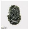 Image 1 : #104-BLACK OBSIDIAN JADE PENDANT CHINESE ZODIAC