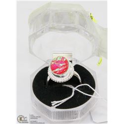 #60-AUSTRALIA FIRE OPAL GEMSTONE RING