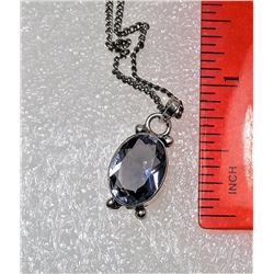 15 - OVAL FACETED AMETHYST PENDANT