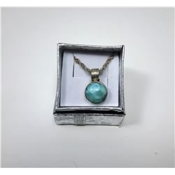 7)  ROUND 925 STAMPED SOFT BLUE