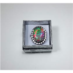 4)  PINK AUSTRALIAN FIRE OPAL SILVER