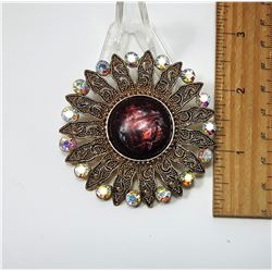 8)  GOLD TONE SUNFLOWER DESIGN