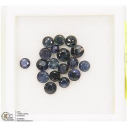 11) GENUINE BLUE SAPPHIRES, ROUNDS, APPROX 5 CTS