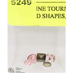 15) GENUINE TOURMALINES, ASSORTED SHAPES, SIZES &