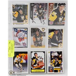 9 DIFFERENT MARIO LEMIEUX CARDS INCLUDING REPLICA
