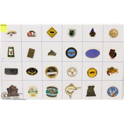SHEET OF 24 FISH AND GAME PINS