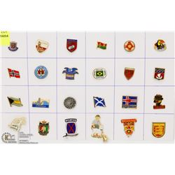 SHEET OF 24 WORLD PINS