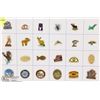 Image 1 : SHEET OF 24 GISH AND GAME WILDLIFE ETC PINS